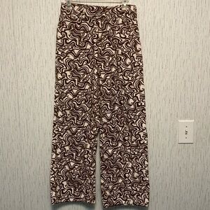 BDG Swirl Pattern Pants in Brown and White High & Wide Corduroy Pant Size 27